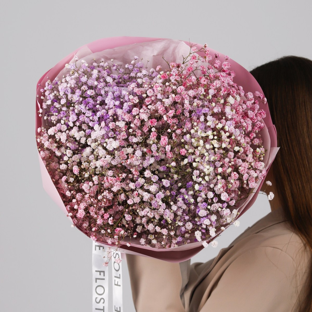 Розовая гипсофила букет 